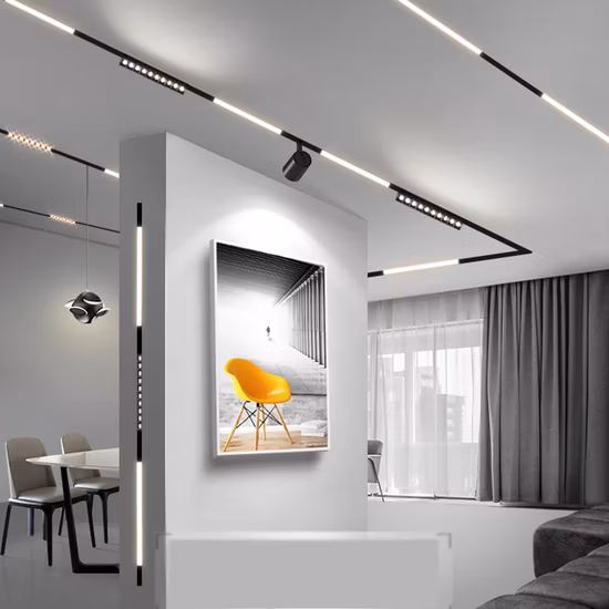 Adjustable Beam Angle Changeable Recessed 12W COB Spotlights 48V Linear Magnetic Track Light System