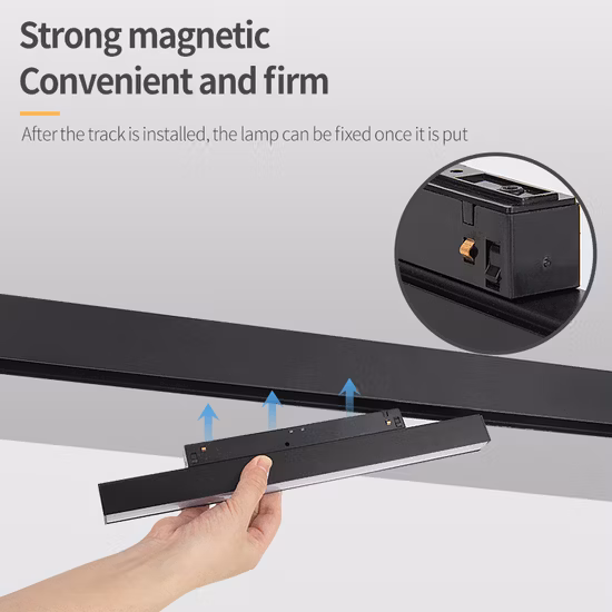 Adjustable Beam Angle Changeable Recessed 12W COB Spotlights 48V Linear Magnetic Track Light System